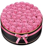 Amazon｜プリザーブドフラワー 花箱 ピンク 枯れない本物の薔薇 透明